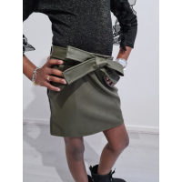 leatherlook rok legergroen 