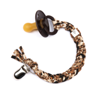 Set LOVEIssue speenkoord gevlochten katoen Snake brown met BiBS mocha T2 