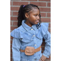 Jeansjack blauw met tasje 