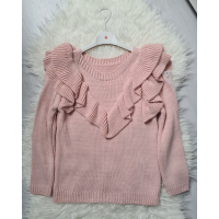 Sweater ruffle roze