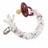 Set loveissue speenkoord white red flower met Bibs /Wine T2